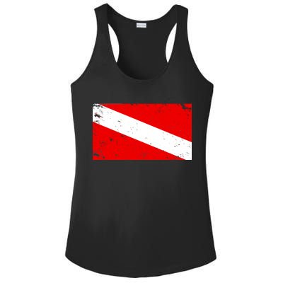 Vintage Scuba Diver Flag  Ladies PosiCharge Competitor Racerback Tank