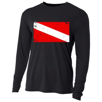 Vintage Scuba Diver Flag  Cooling Performance Long Sleeve Crew
