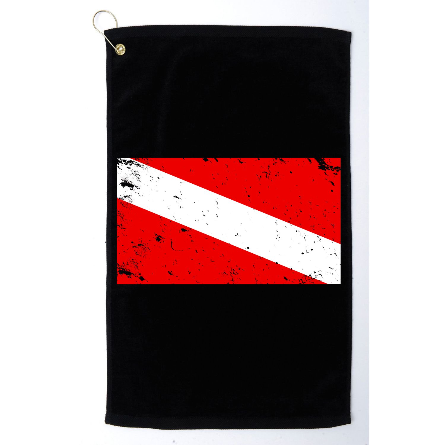 Vintage Scuba Diver Flag  Golf Towel