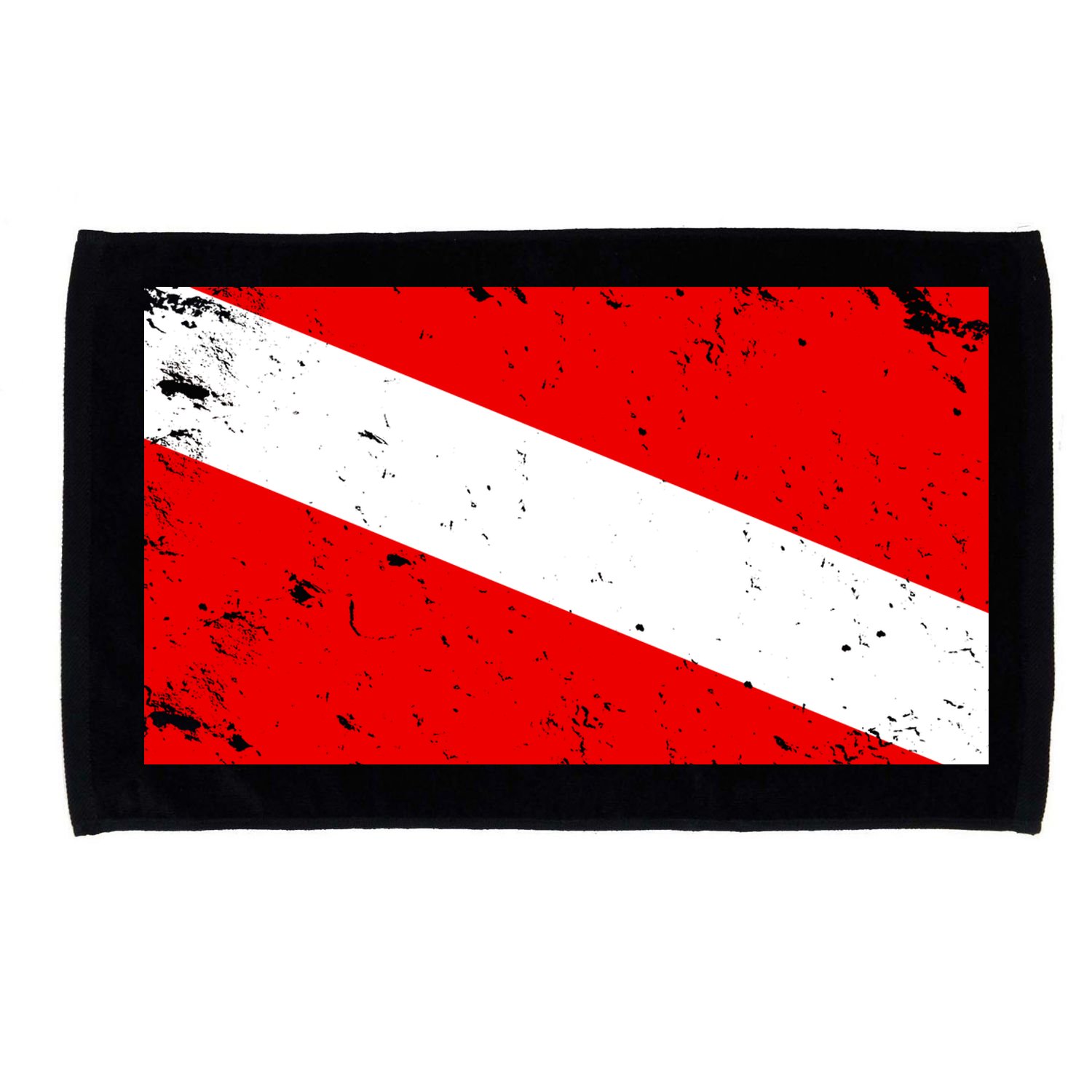 Vintage Scuba Diver Flag  Microfiber Hand Towel