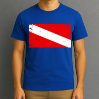 Vintage Scuba Diver Flag  T-Shirt