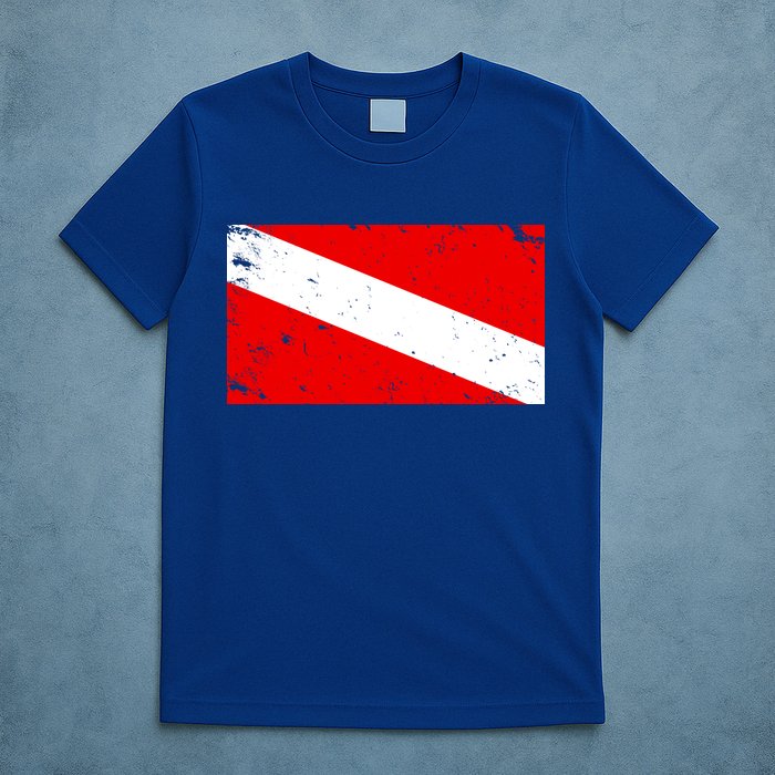 Vintage Scuba Diver Flag  T-Shirt