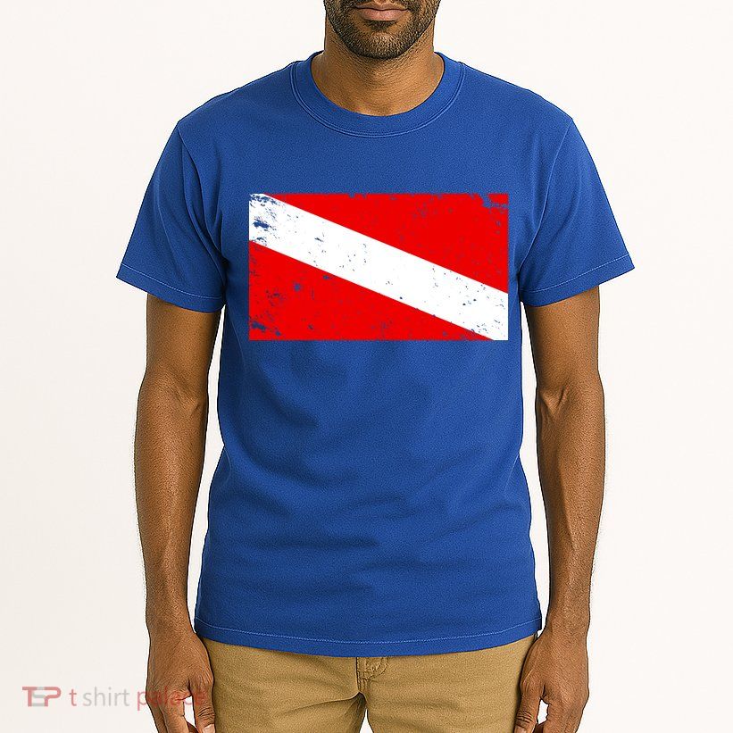 Vintage Scuba Diver Flag  Tall T-Shirt