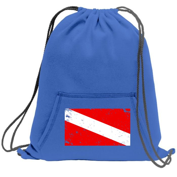 Vintage Scuba Diver Flag  Sweatshirt Cinch Pack Bag