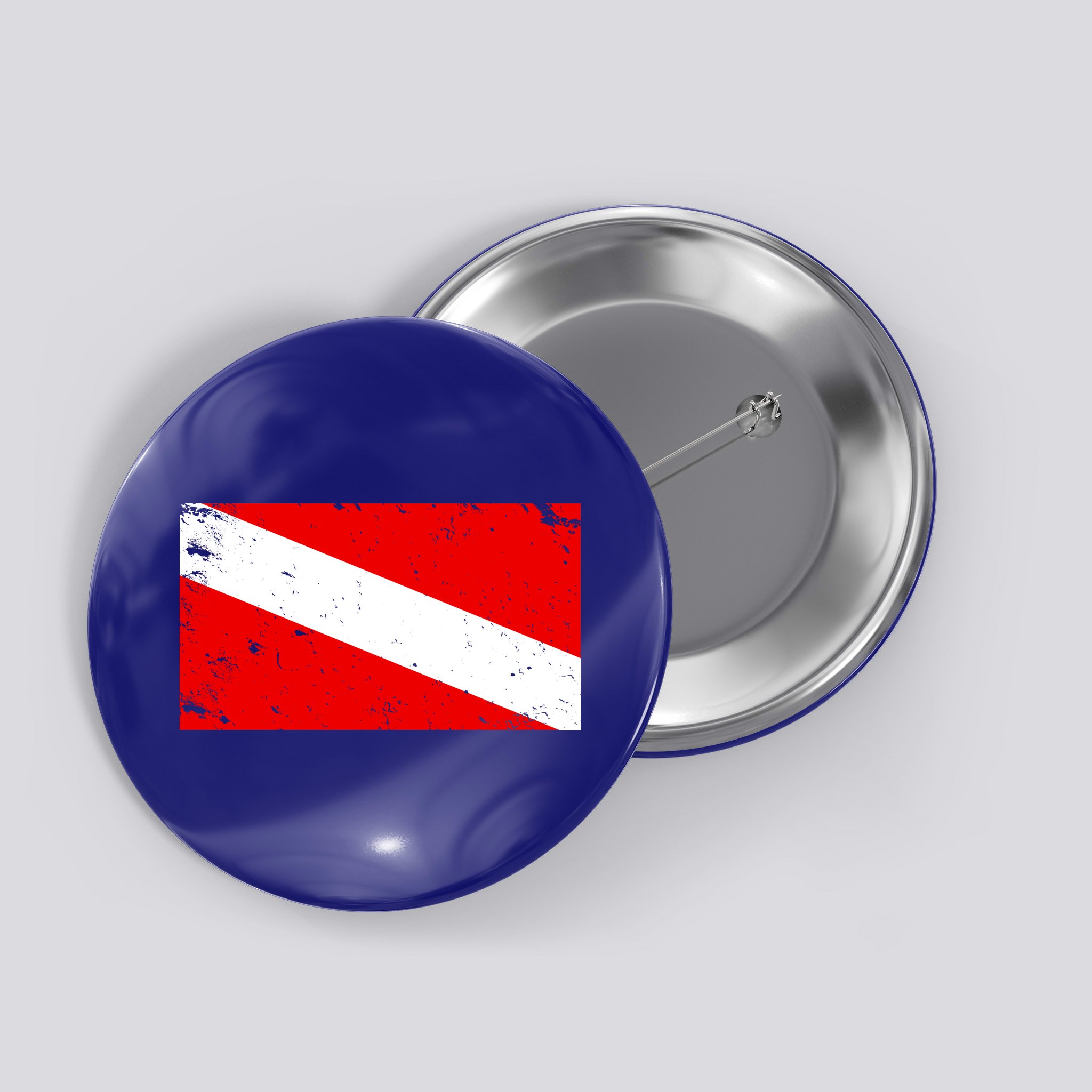 Vintage Scuba Diver Flag  Button