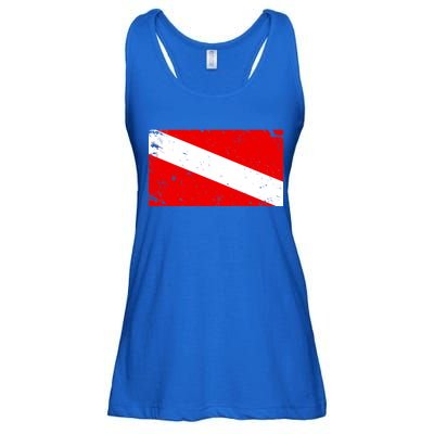 Vintage Scuba Diver Flag  Ladies Essential Flowy Tank