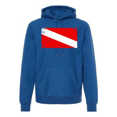 Vintage Scuba Diver Flag  Premium Hoodie