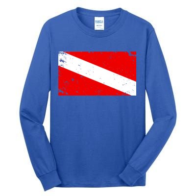 Vintage Scuba Diver Flag  Tall Long Sleeve T-Shirt