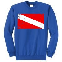 Vintage Scuba Diver Flag  Tall Sweatshirt