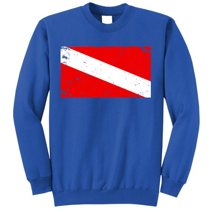 Vintage Scuba Diver Flag  Tall Sweatshirt