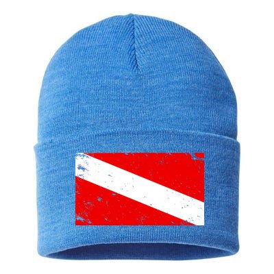 Vintage Scuba Diver Flag  Sustainable Knit Beanie