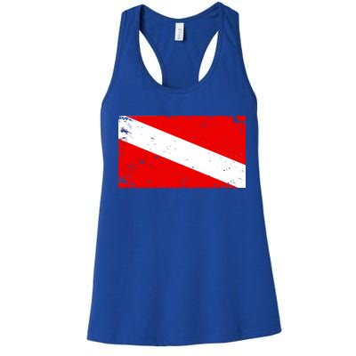 Vintage Scuba Diver Flag  Women's Racerback Tank