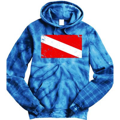 Vintage Scuba Diver Flag  Tie Dye Hoodie