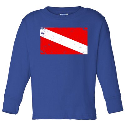 Vintage Scuba Diver Flag  Toddler Long Sleeve Shirt