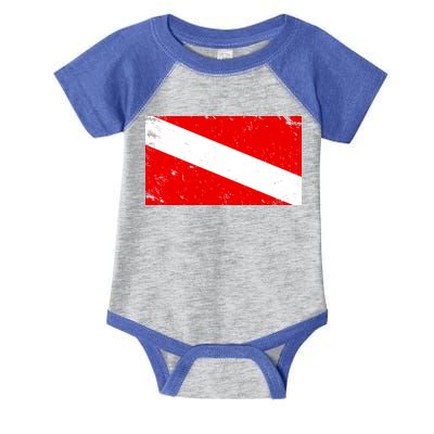Vintage Scuba Diver Flag  Infant Baby Jersey Bodysuit