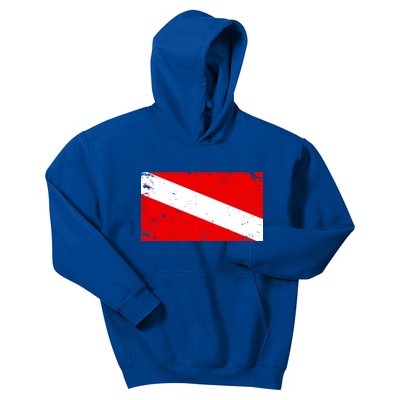 Vintage Scuba Diver Flag  Kids Hoodie