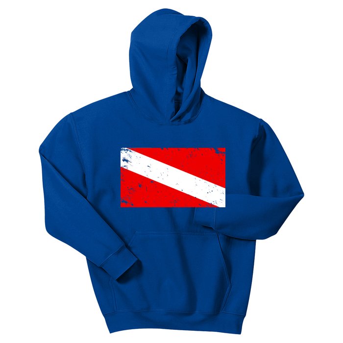 Vintage Scuba Diver Flag  Kids Hoodie