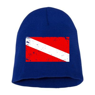 Vintage Scuba Diver Flag  Short Acrylic Beanie