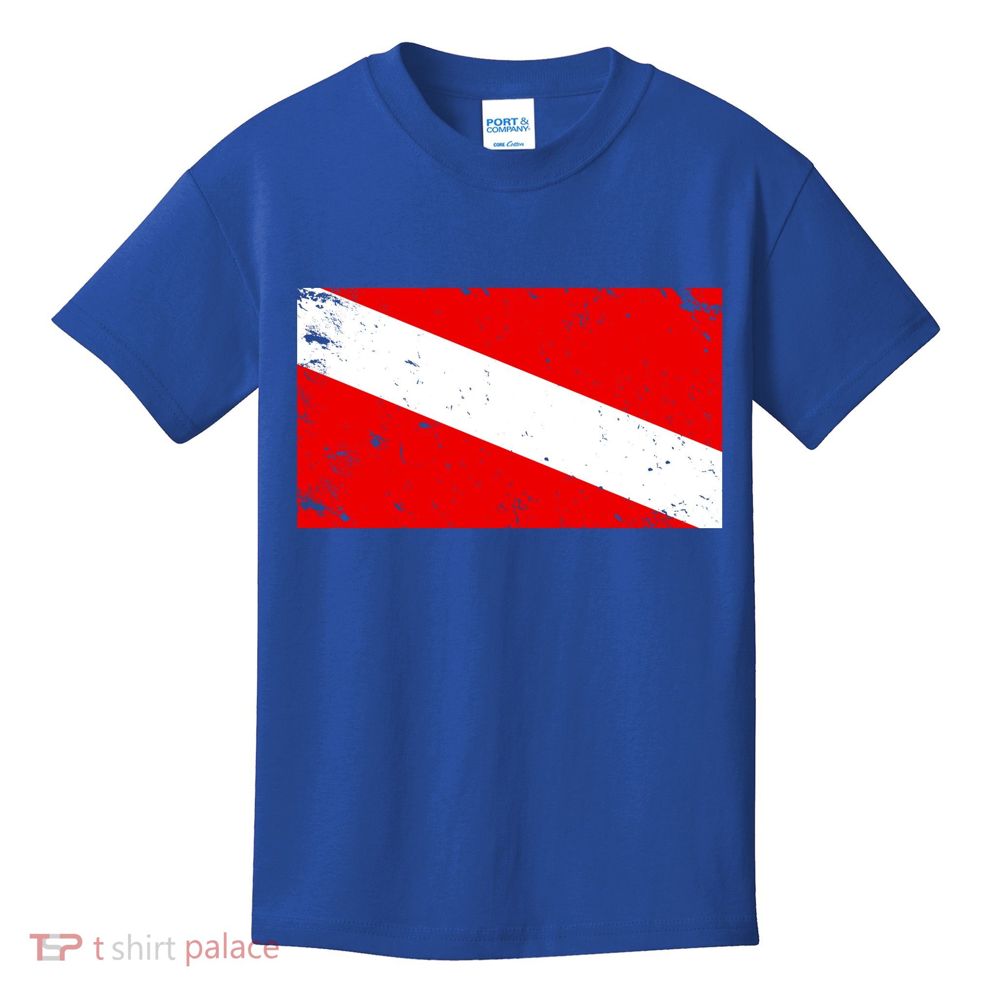 Vintage Scuba Diver Flag  Kids T-Shirt