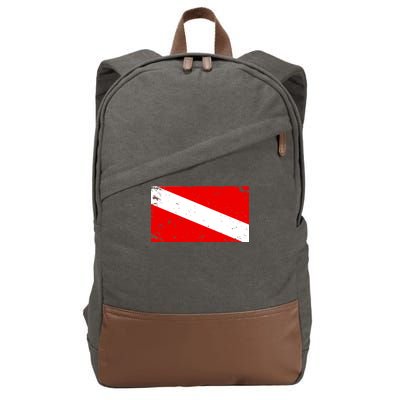 Vintage Scuba Diver Flag  Cotton Canvas Backpack