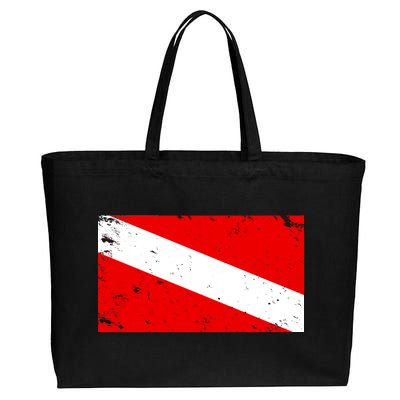 Vintage Scuba Diver Flag  Cotton Canvas Jumbo Tote