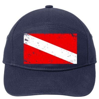 Vintage Scuba Diver Flag  7-Panel Snapback Hat