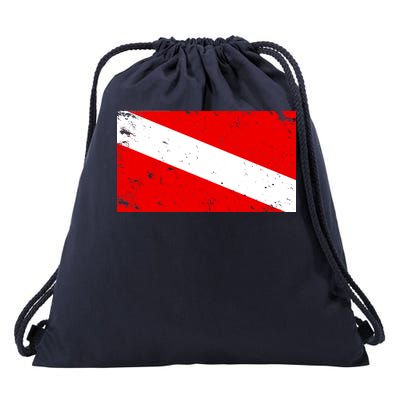 Vintage Scuba Diver Flag  Drawstring Bag