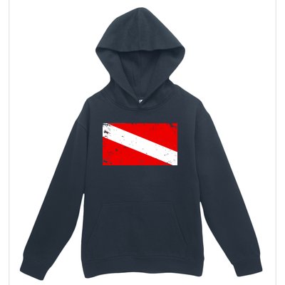 Vintage Scuba Diver Flag  Urban Pullover Hoodie