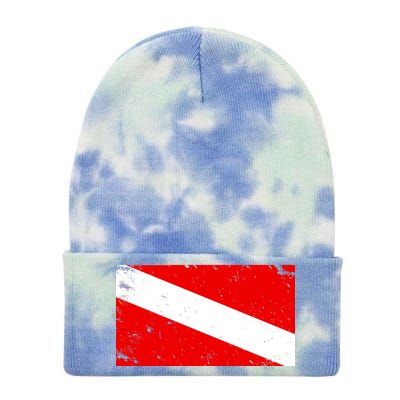 Vintage Scuba Diver Flag  Tie Dye 12in Knit Beanie