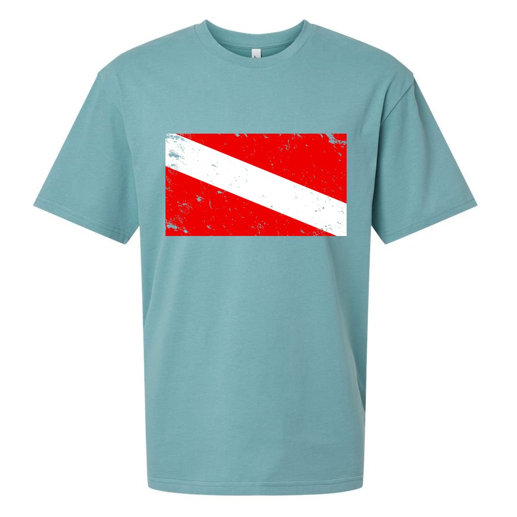 Vintage Scuba Diver Flag  Sueded Cloud Jersey T-Shirt