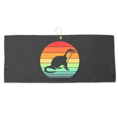 Vintage Sea Otter  Large Microfiber Waffle Golf Towel