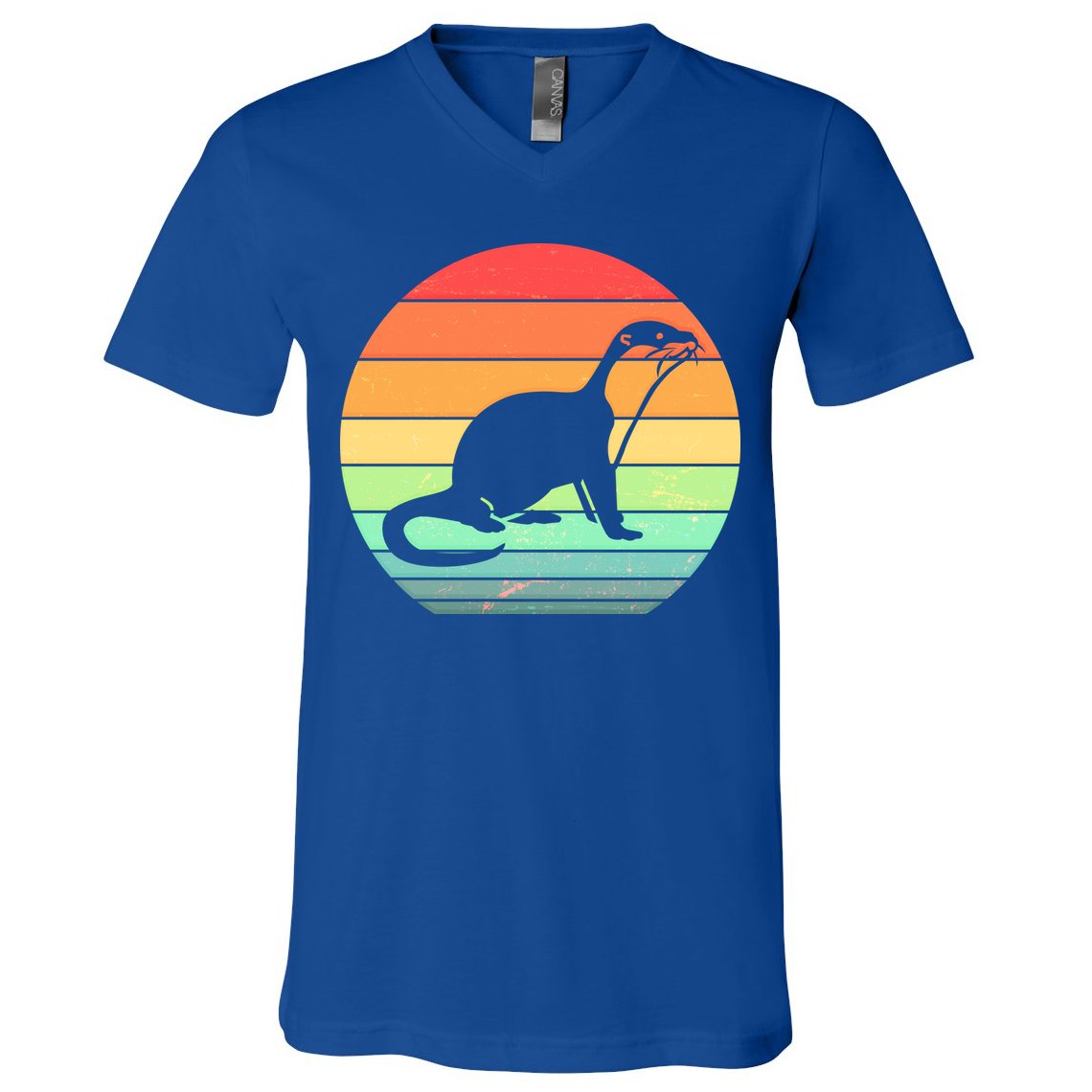 Vintage Sea Otter  V-Neck T-Shirt
