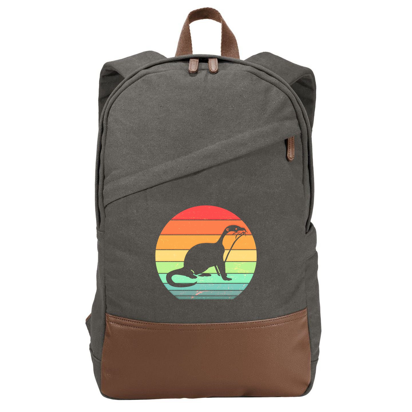 Vintage Sea Otter  Cotton Canvas Backpack