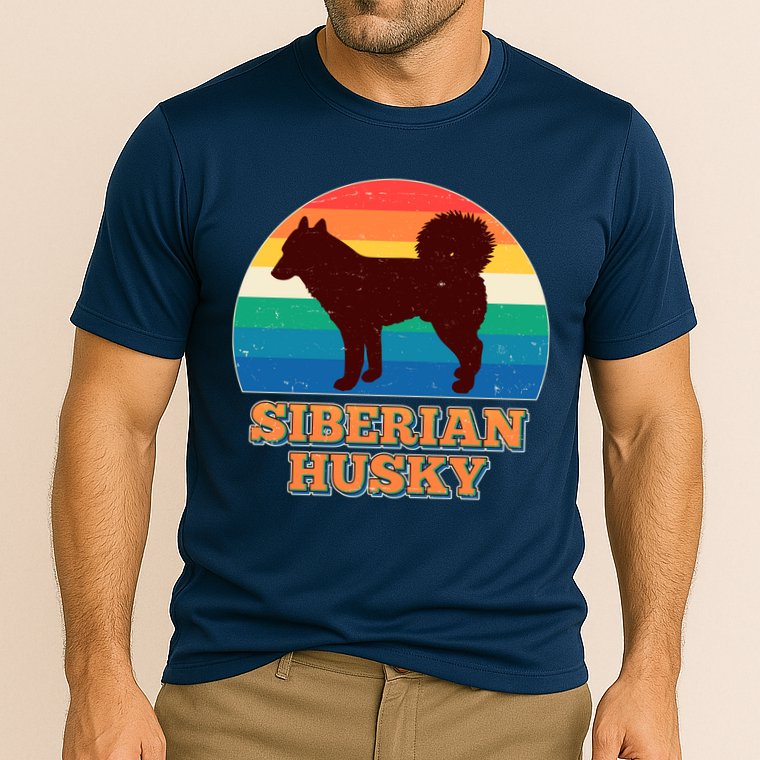 Vintage Siberian Husky Cooling Performance Crew T-Shirt