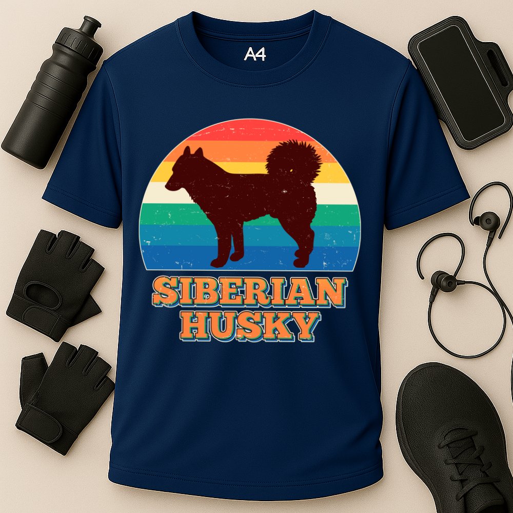 Vintage Siberian Husky Cooling Performance Crew T-Shirt