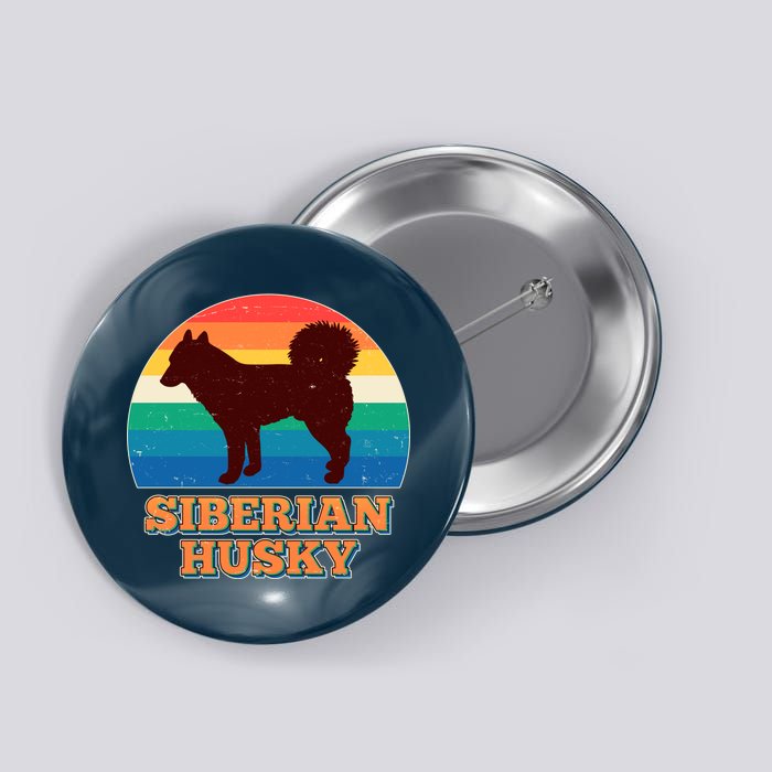 Vintage Siberian Husky Button