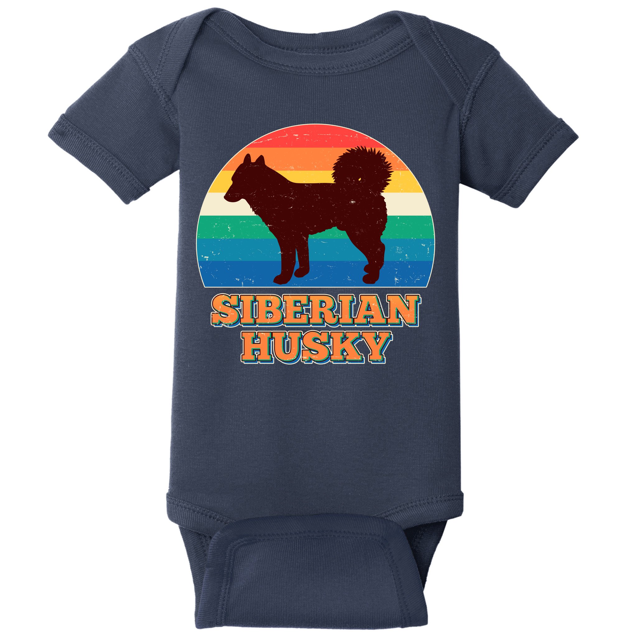 Vintage Siberian Husky Baby Bodysuit