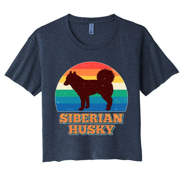 Vintage Siberian Husky Crop Top