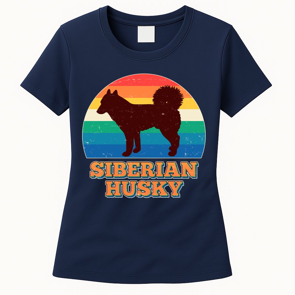 Vintage Siberian Husky Womens T-Shirt