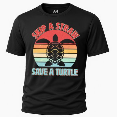 Vintage Skip A Straw Save A Turtle Performance Shirt