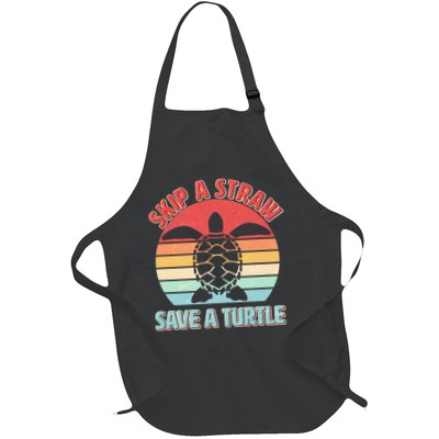 Vintage Skip A Straw Save A Turtle Apron