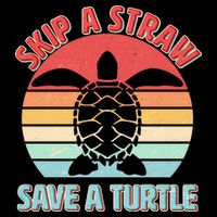 Vintage Skip A Straw Save A Turtle Bucket Hat