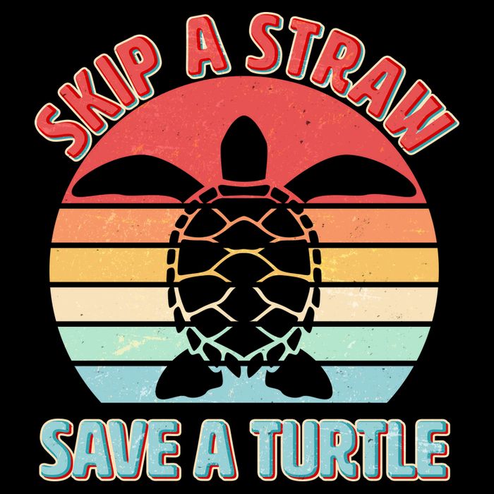 Vintage Skip A Straw Save A Turtle Bucket Hat