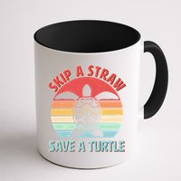 Vintage Skip A Straw Save A Turtle Mug