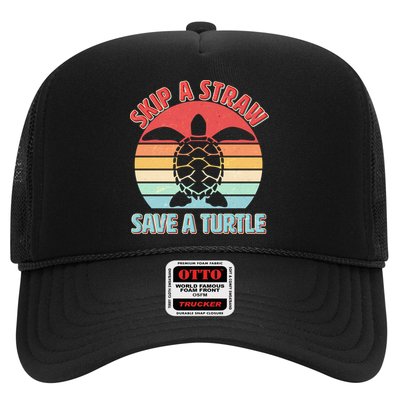 Vintage Skip A Straw Save A Turtle Trucker Hat