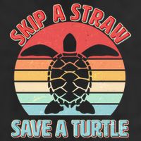 Vintage Skip A Straw Save A Turtle Trucker Hat