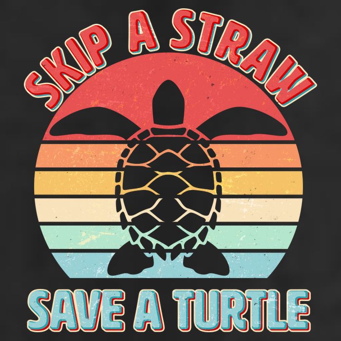 Vintage Skip A Straw Save A Turtle Trucker Hat