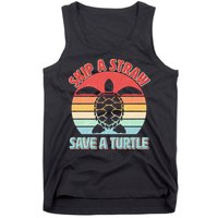 Vintage Skip A Straw Save A Turtle Tank Top