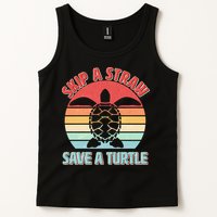Vintage Skip A Straw Save A Turtle Tank Top
