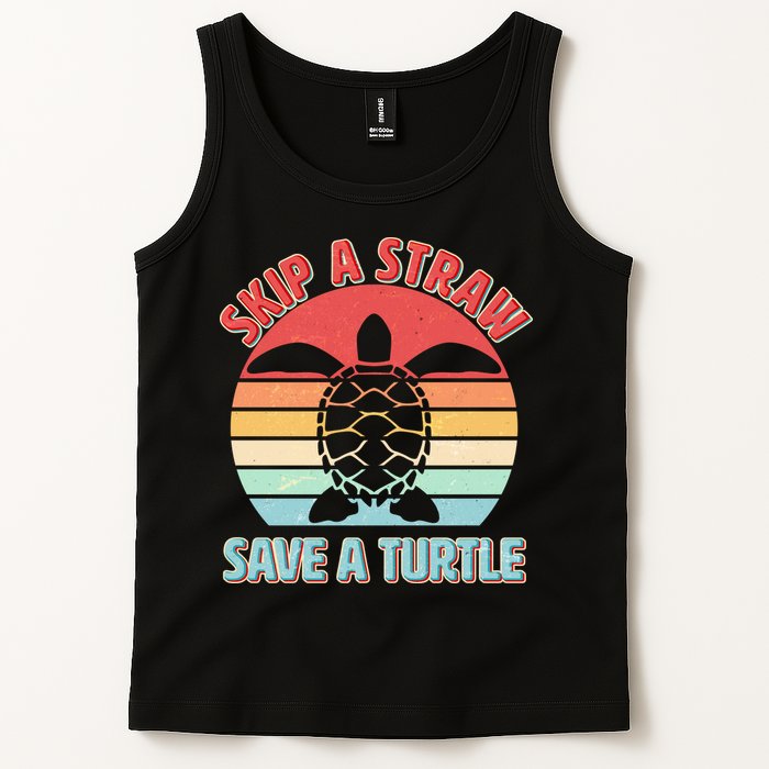 Vintage Skip A Straw Save A Turtle Tank Top